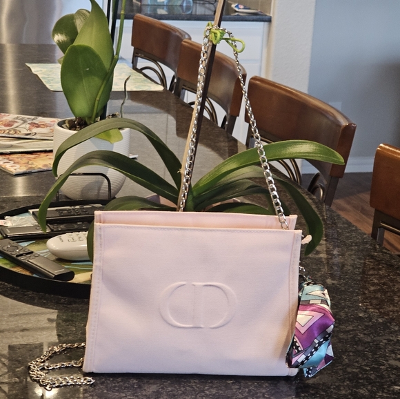 Dior Handbags - Christian Dior Signature "CD" Clutch w/Crossbody Chain, Twilly, & Charms Added